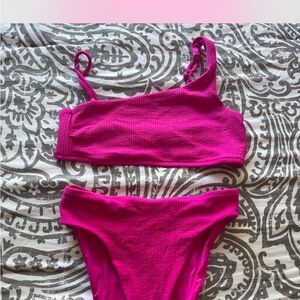 Bright pink bikini